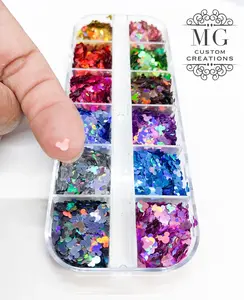Holographic Mouse Head Shape Glitter 12 Colors (Collection #1)