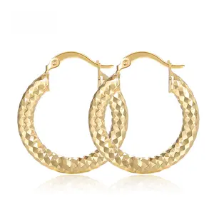Fashionable Round Hoop Earrings, 14K Gold-plated Copper Twists Earrings, women's Jewelry, Wedding Party Birthday Gift earrings