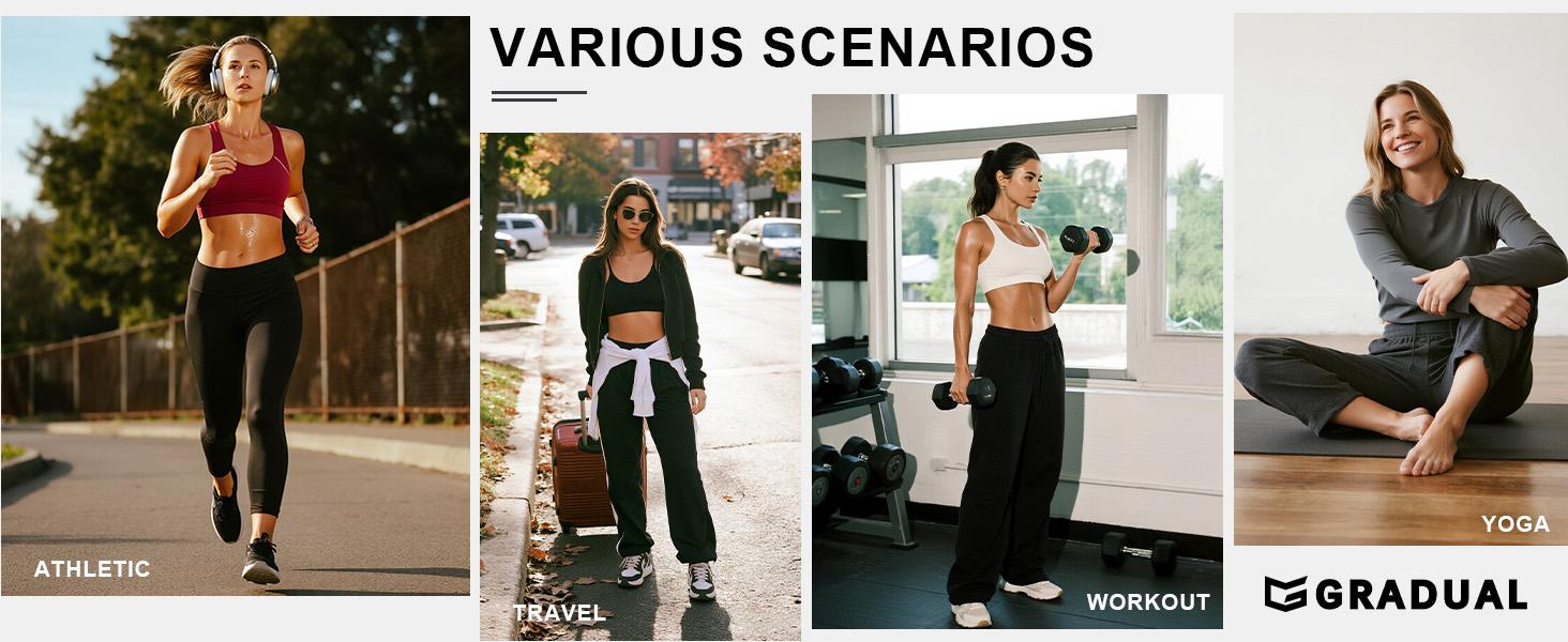 [Clearance] G GRADUAL Women's Buttery Soft High Waisted Joggers, Tapered Sweatpants with 4 Pockets for Lounge, Workout & Travel, Sweatpants For Women,travel essentials,camping essentials, Fitted, Full Length