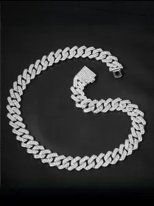 Hip-hop 14MM full diamond diamond Cuban Link Chain men's necklace clavicle chain necklace accessories bracelet accessories#Fashionweek#Fallfreshness