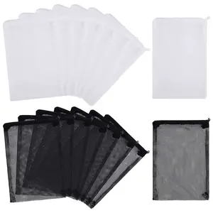 16 PCS Aquarium Nylon Mesh Media Filter Bags with Zipper, Suitable for Particulate Carbon and Bio Balls