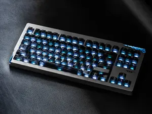 AM Relic 80 RAW Mechanical Keyboard – Stonewashed CNC Aluminum, Adjustable Leaf Spring Mount, Icy Silver Pro V3 Switches, Tri-Mode RGB Gaming Keyboard