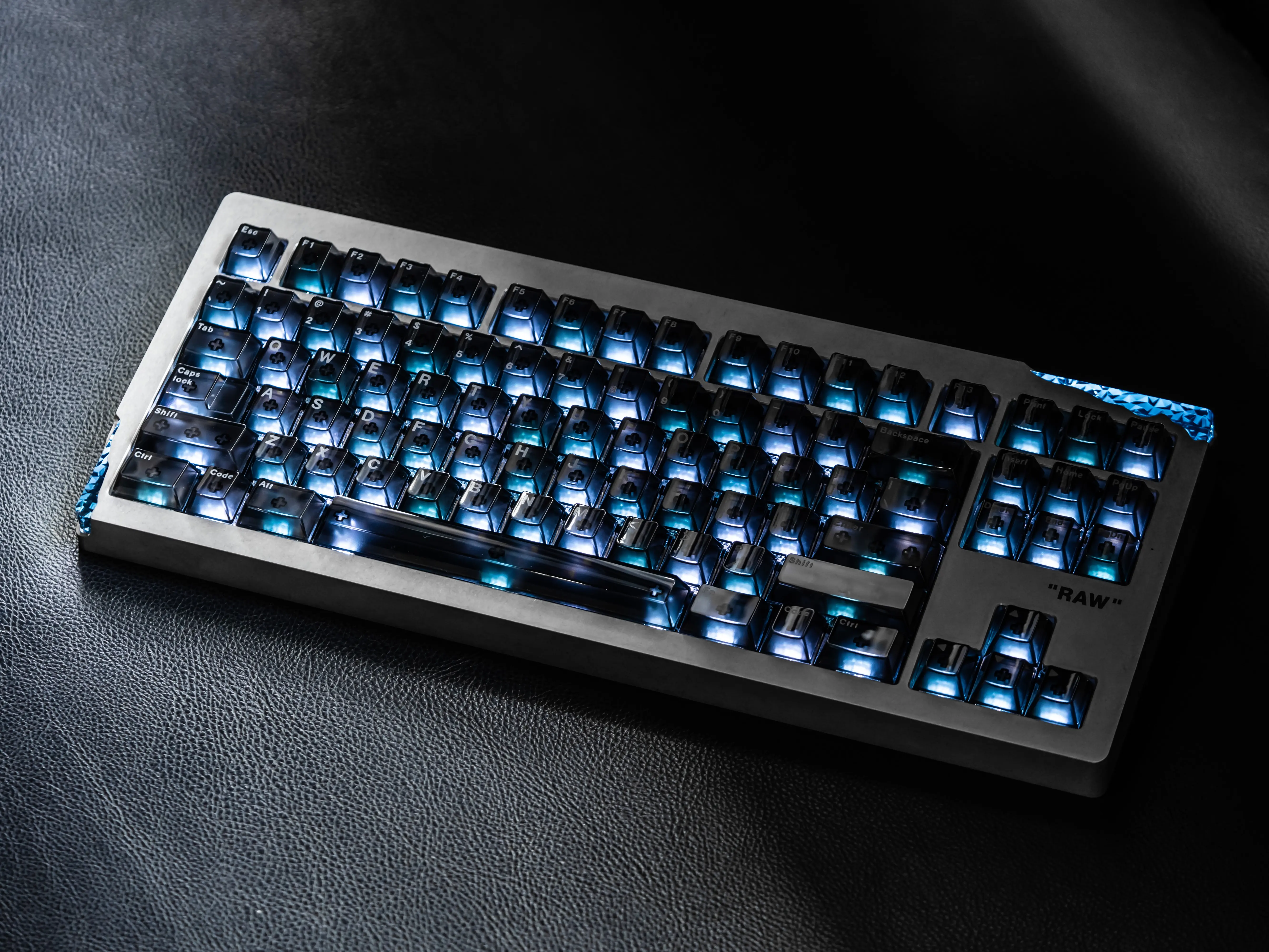 AM Relic 80 RAW Lighted Mechanical Gaming Keyboard - Stonewashed CNC Aluminum Alloy, Adjustable Leaf Spring Mount, Icy Silver Pro V3 Switches, Tri-Mode RGB Lighting, Bluetooth/USB-C/2.4GHz Wireless, Industrial Aesthetic Battery-Powered Keyboard
