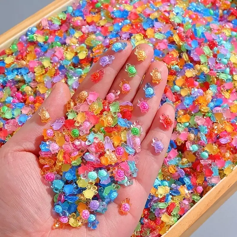 50pcs Mini Resin Turtle Charms, Cute Craft Supplies, Charms For Crafts, Diy Craft Embellishments for DIY Jewelry Making & Crafting, Perfect for Halloween Christmas Decorations, Diy With Charms