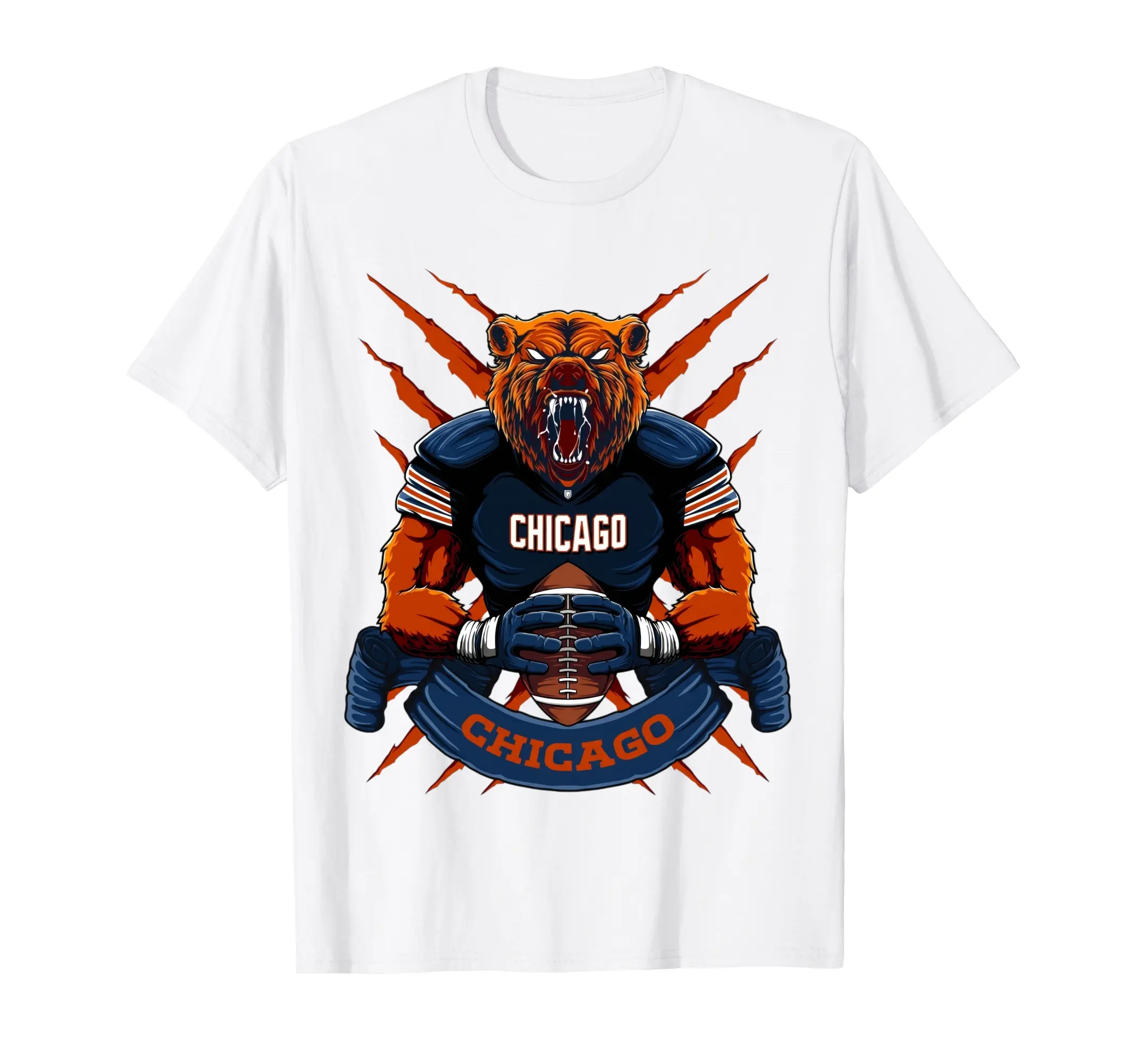 Chicago Football Men Women Vintage Graphic T Shirt Retro Sports Fan Tee Casual Game Day Streetwear Gift Top T-Shirt