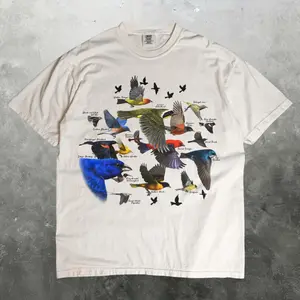 Bird Migration Vintage Graphic Comfort Colors T-Shirt, Retro Nature Wildlife Tee, Flying Birds Art Shirt, Ornithology Lover Gift, Naturecore Aesthetic Top, unique gift, graphic t-shirts, men's clothing clothes merch, Gift For Him & Her