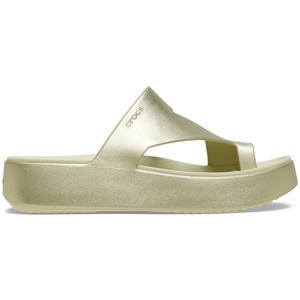 Crocs Women's Getaway Metallic Toe Loop Platform Sandals, Stylish Footwear with Free Feel Technology