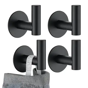 Multi-Purpose Hanging Hook Rack Organizer, Heavy Duty Metal Storage Hooks for Door Wall Closet Office Bathroom Bedroom, Space Saving No Drill Hanging Organizer for Bags Coats Towels Hats Daily Use(Black)