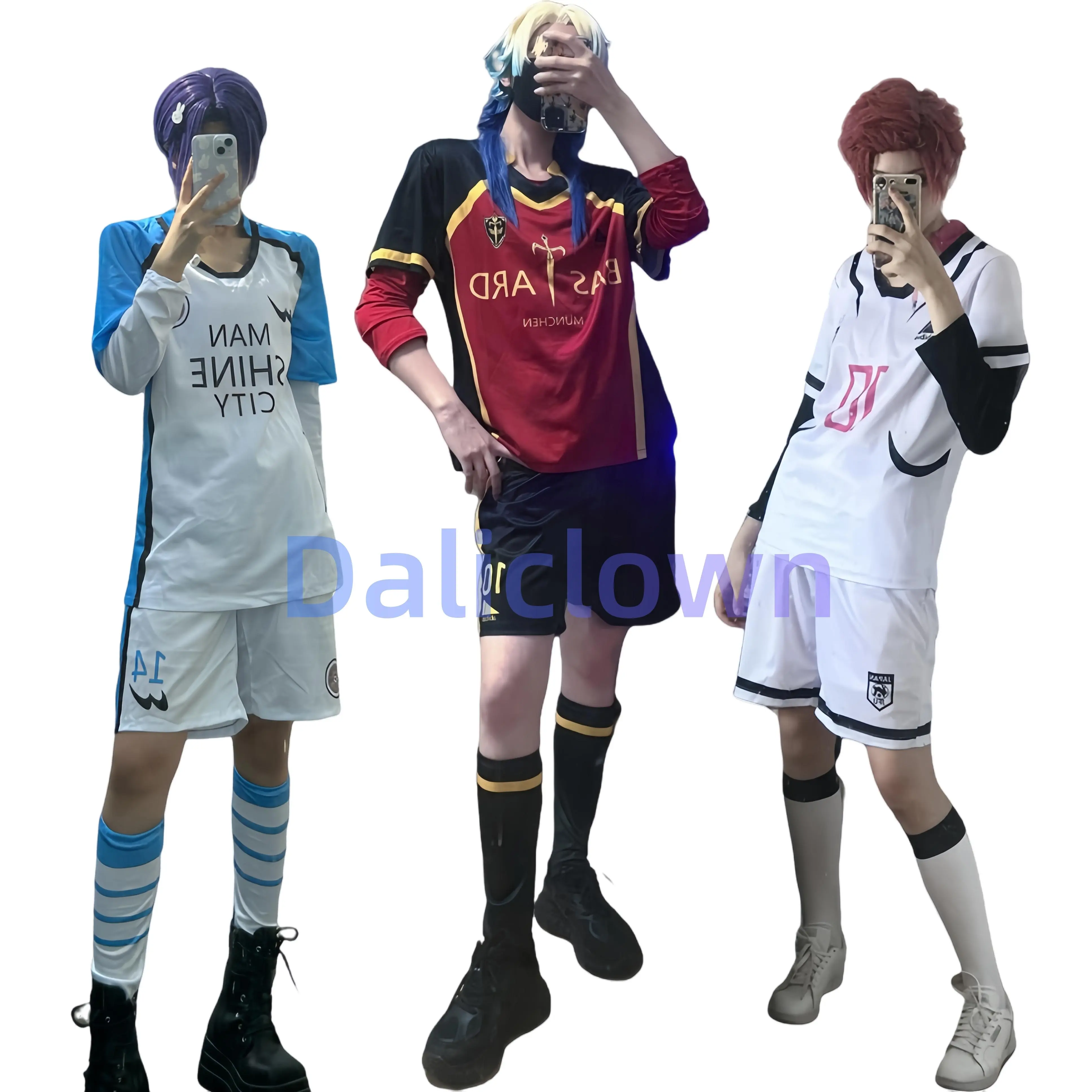 Anime Cosplay Costume Nagi 8 Ness 10 Kaiser Isagi Reo Sae Shidou Cosplay Jersey Shorts Matching Set Uniform Train Suit