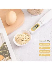 Precision Digital Kitchen Scale Spoon, 500g Capacity 0.1g Accuracy Measuring Spoon with LCD Display, Battery-Powered Electronic Spoon Scale for Baking Cooking Spices Coffee Weighing Tool for Pet Food Flour Liquid Scale