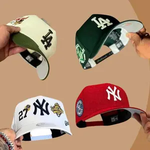 New Era 9FORTY Adjustable Curved Brim Snapback Baseball Cap featuring NY Yankees and LA Dodgers logos. Designed for men and women, this unisex MLB hat offers premium embroidery, all-day comfort, and timeless streetwear style.