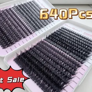 10th House Cosmetics DIY Lashes 8D - 640pcs Eyelashes for Makeup Application