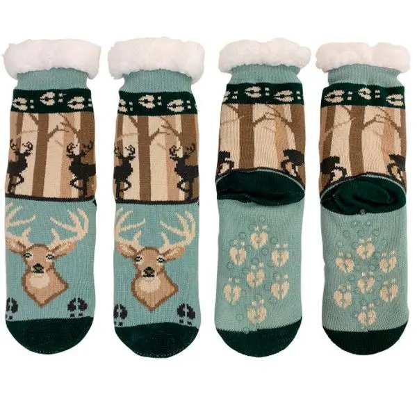 Cozy Moments Northwoods Deer Sherpa Socks
