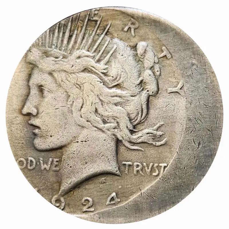 1924 Rare Peace commemorative l Style Silver l Liberty Head l Vintage Collectible Display Piece
