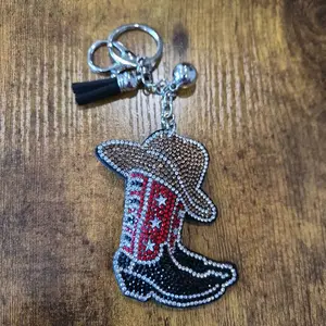LGS Charms - Western - Rhinestone Keychain Fashion Accessory with Tassel
