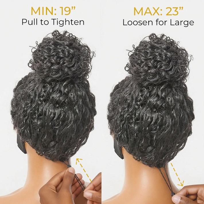 [Wequeen] Glueless 5x5 Messy Burmese Curly Lace Wig Pre Everything Lace Closure Wigs Human Hair Pre Cut Plucked Drawstring Wig Natural Black