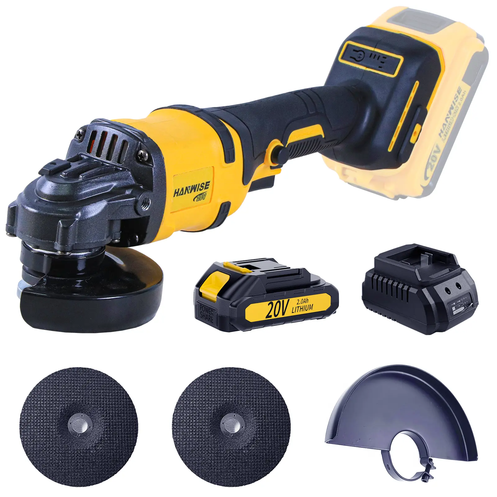 Powerful Brushless 4.5" Cordless Angle Grinder 11000RPM 3-Speed Polisher & Sander Kit with Battery & Fast Charger | Multi-Use Handheld Cutting Tool