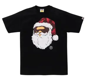 A Bathing Ape BAPE Men Christmas Ape Head Tee Black Size Medium