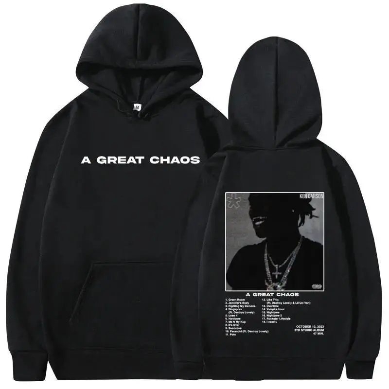 Rapper Ken Carson A Great Chaos Album Hoodies Men Women Casual Pullover Music Shirt, 53JTB Sweatshirt for Fashion and Streetwear - Womenswear, Tops