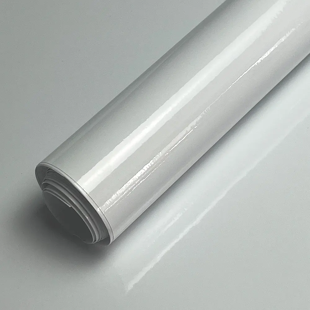 Classic Glossy White Vinyl Wrap Film Self Adhesive Car Motorcycle DIY Sticker Decal With Air Release Universal Car Sticker Vinyl Decals Decals For Vehicles