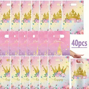 40pcs Princess Castle Magical Party Bags with Handles - Candy & Treat Goodie Bags for Gender Reveal, Baby Shower & Wedding