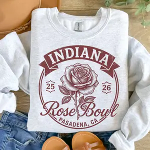 Indiana Rose Bowl Sweatshirt 2025 2026, Vintage Rose Football Design Shirt, Pasadena California Graphic Tee, Hoosiers Football Fan Gift