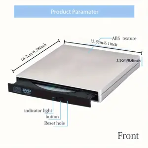 External DVD CD/DVD-ROM CD-RW Player Portable External CD-RW Drive DVD-RW Burner Recorder Player for Laptop Desktop Computer with Storage Bag
