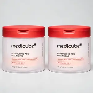 Medicube Red Succinic Acid Peeling Pads, Daily Exfoliating Toner Pads for Acne & Blackheads, Dual-Sided with Niacinamide for Oily/Combination Skin