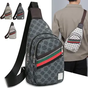 Men's Multifunction Messenger Bag Shoulder Cloth Chest Bags Crossbody Casual Handbag with Earphone Hole