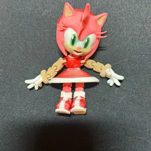 Pink Hedgehog 3-D Printed Figurine - Character Design with Red Outfit, Includes Character Design Elements, Perfect for Collectors