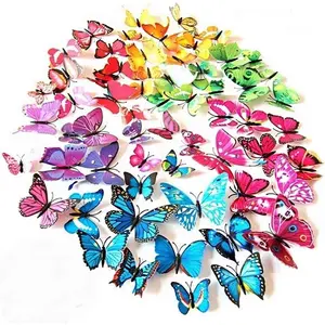 72 count 6 Packs Beautiful 3D Butterfly Wall  Removable DIY Home Decorations Art Decor Wall Stickers & Murals for  Bedroom TV Background Living Room (72 pcs in 6 Colors)