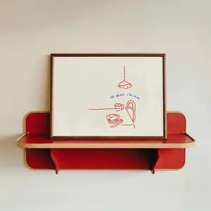 PHYSICAL PRINTS No Place Like Home Breakfast Nook Print Red Kitchen Wall Art Cozy Coffee Corner Poster UNFRAMED