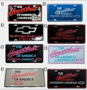 Chevy The Heartbeat Of America License Plate, Multicolor Car Exterior Accessories, Number Plate