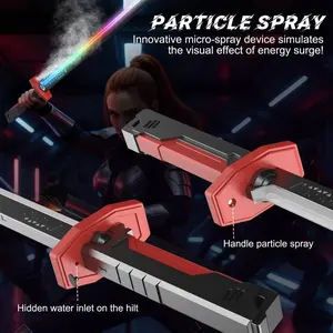 New interstellar war blade spark lightsaber luminous toy black technology cool spray colorful streamer knife, cool sound effects, chopping light feeling, sword sparks, Kids