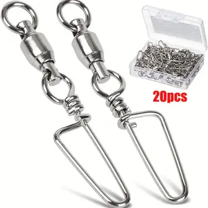 20 Piece Bearing Ring + Arc Pin Set, Fishing Hook Connector, Lure Attachment Pins, Durable & Reliable Fishhook Accessories, Fishing Tools, Fishing Tackle Kit