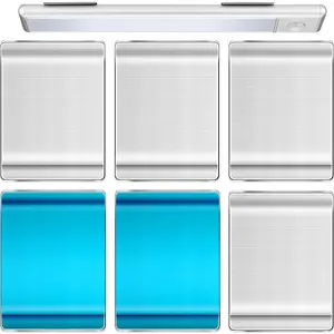 6 Pcs Replacement Magnetic Sticky Strips for Under Cabinet Lights, Blue Tape Strips with Adhesive Backing, 1.77 x 1.38 Inches