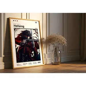 Hellsing Ultimate Anime Poster : Minimalist Anime Manga Art Print