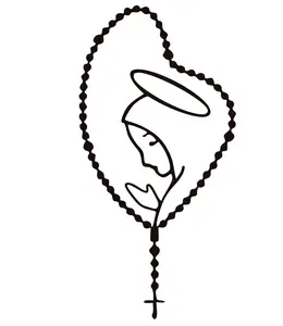 3Pcs Virgin Mary Rosary Car Vinyl Decal Religious Bumper Stickers