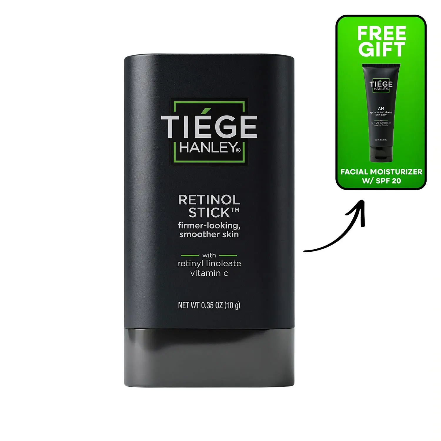 Tiege Hanley Retinol Stick - Retinol + Hyaluronic Acid + Niacinamide - Wrinkles + Fine Lines + Dark Circles