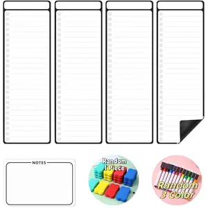 9 Piece Magnetic Erasable Whiteboard Set, Includes 5 Planning Boards, 3 Random Color Markers, 1 Random Color Eraser, Office Supplies