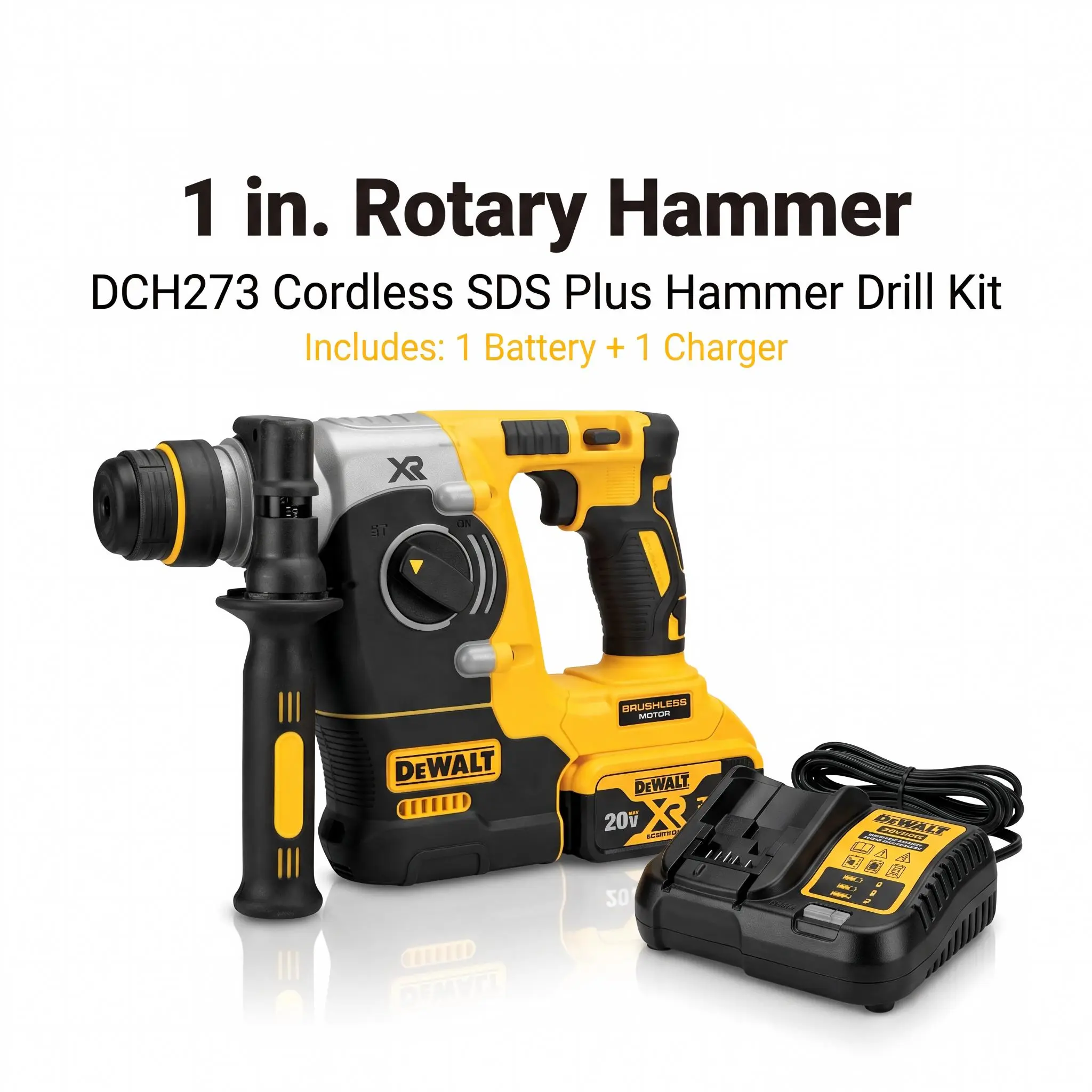 Dewalt DCH273 Brushless Rotary Hammer For Concrete Drilling With 2.1J Impact Energy