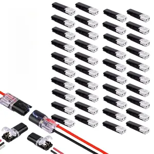 40/80-Pack Quick-Clip Fasteners,Multi-Purpose Snap-On Blocks,Double-Wire Plug-in Connector with Locking Buckle for Strip Lights DIY Crafting, Low-Voltage Decor & Model Kits