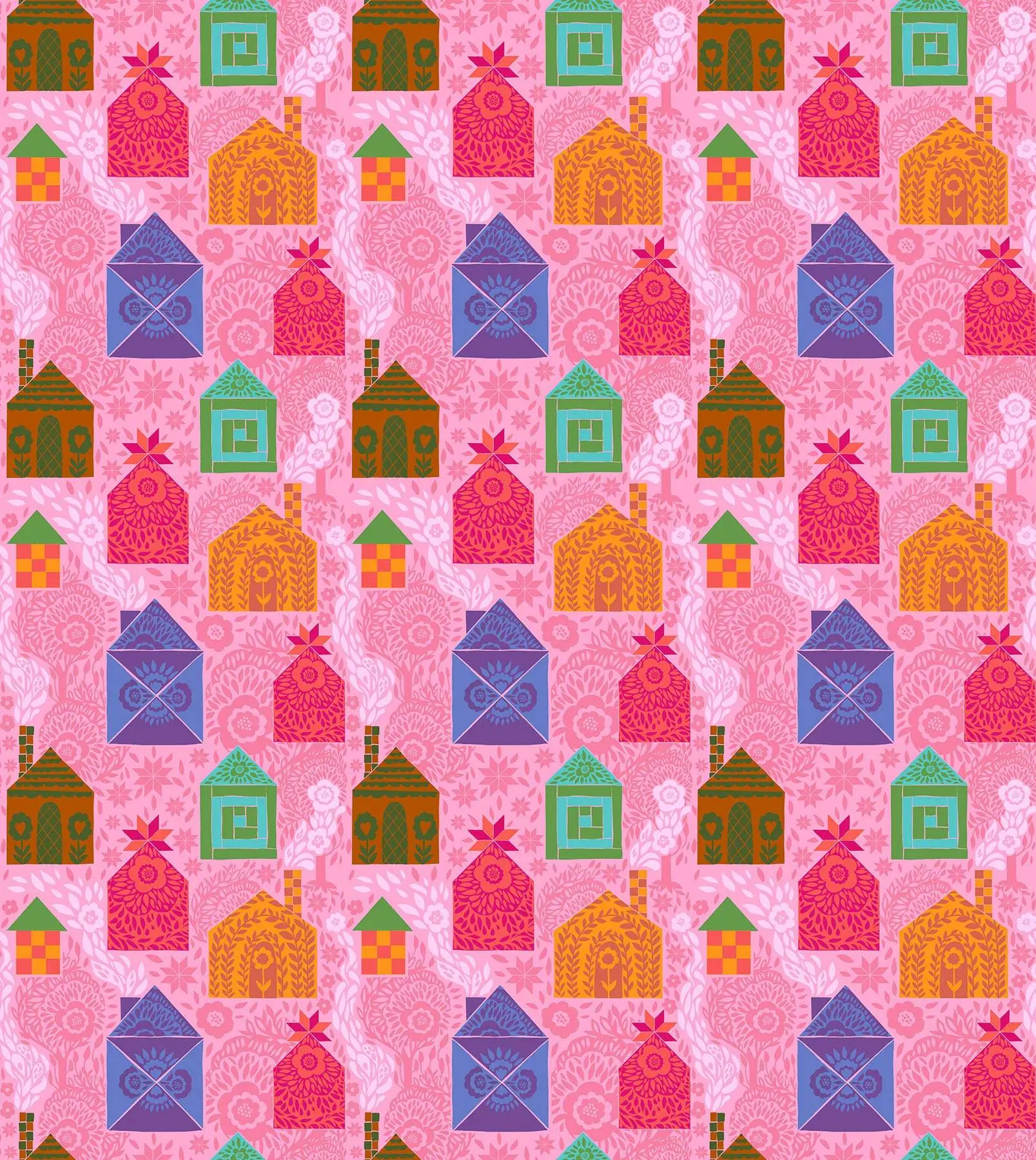 Fabric Anna Maria Textiles Bubblegum Storybook Allegory by the Quarter Yard AMT146-20C
