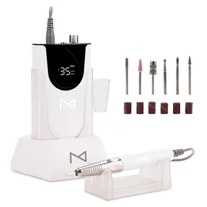 M - Professional Rechargeable 2 in 1 Nail Drill Machine, Cordless 35,000RPM Brushless Motor Nail e-File for Acrylic Nails with Acetone Resistant Aluminum Alloy Casing