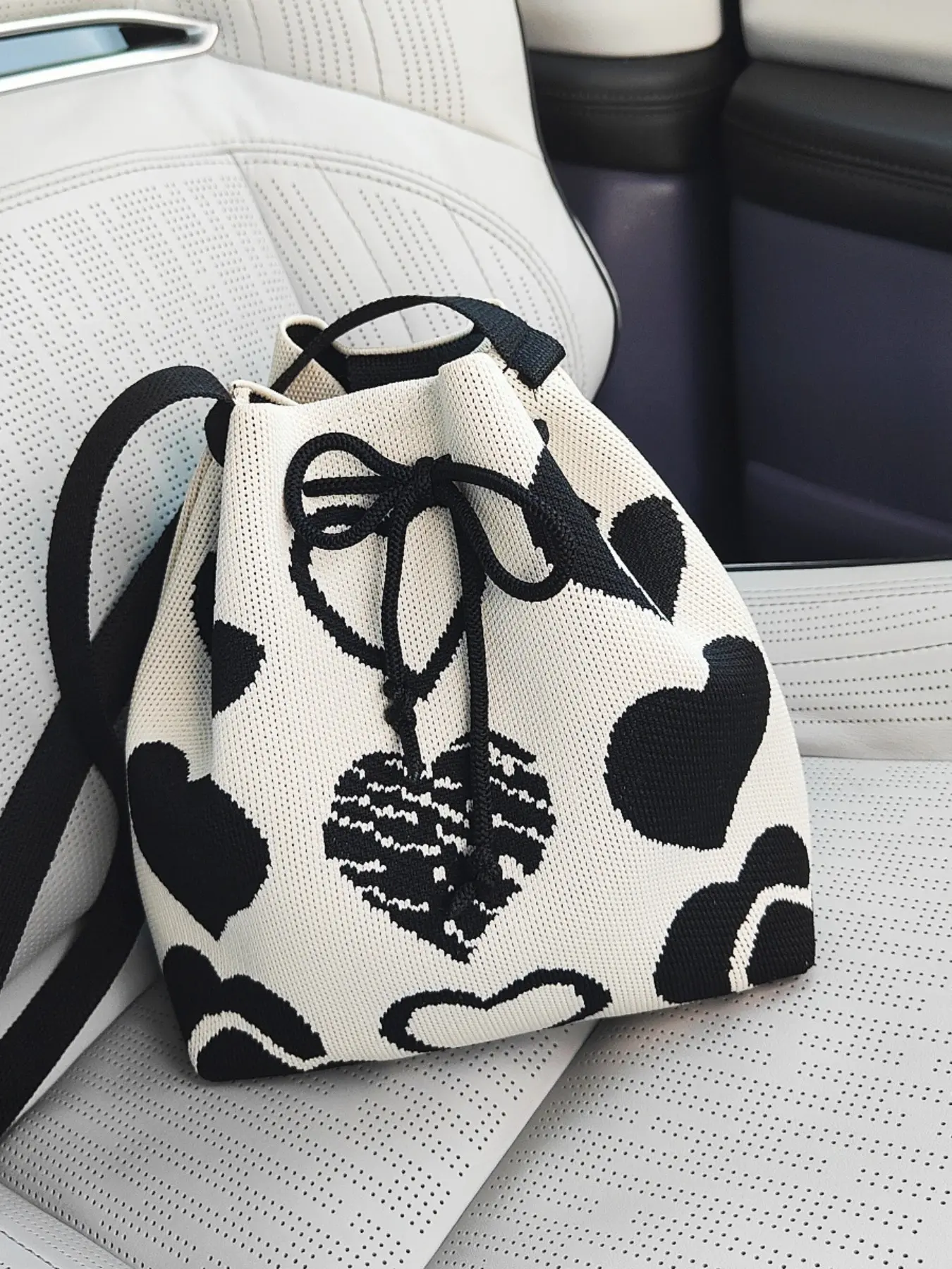 Women's Commuter Large Capacity Knit Bag, Casual Soft Surface Shoulder Bag, Fashion Tote and Bucket Bag, Crossbody Bag, Fashion Patterned Bag