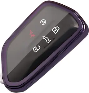Key Fob Cover Fit for Volkswagen VW MK8 Golf/GTI Skoda Octavia Soft TPU Remote Holder Skin Protector Jacket Keyless Entry Sleeve Accessories (Dark Purple)