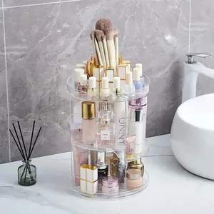 Rotating Cosmetic Organizer bathroom spinner declutter makeup nail polish modern