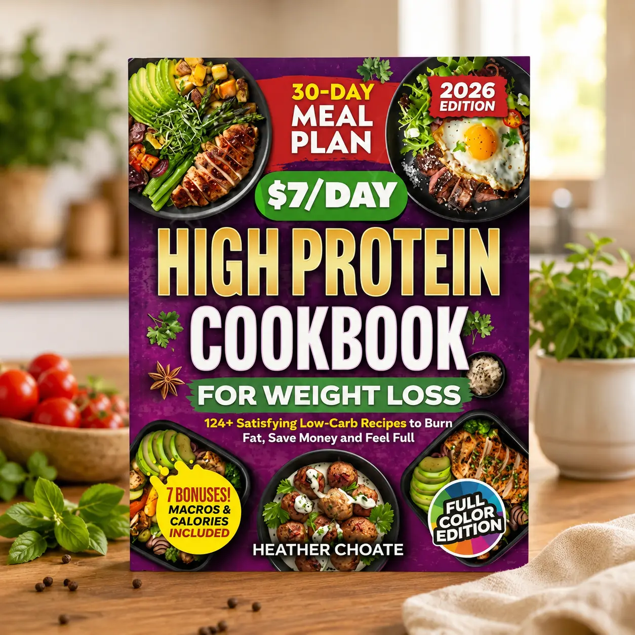 High Protein Cookbook: 120+ Easy Recipes with 30-Day Meal Plan & Grocery Guide