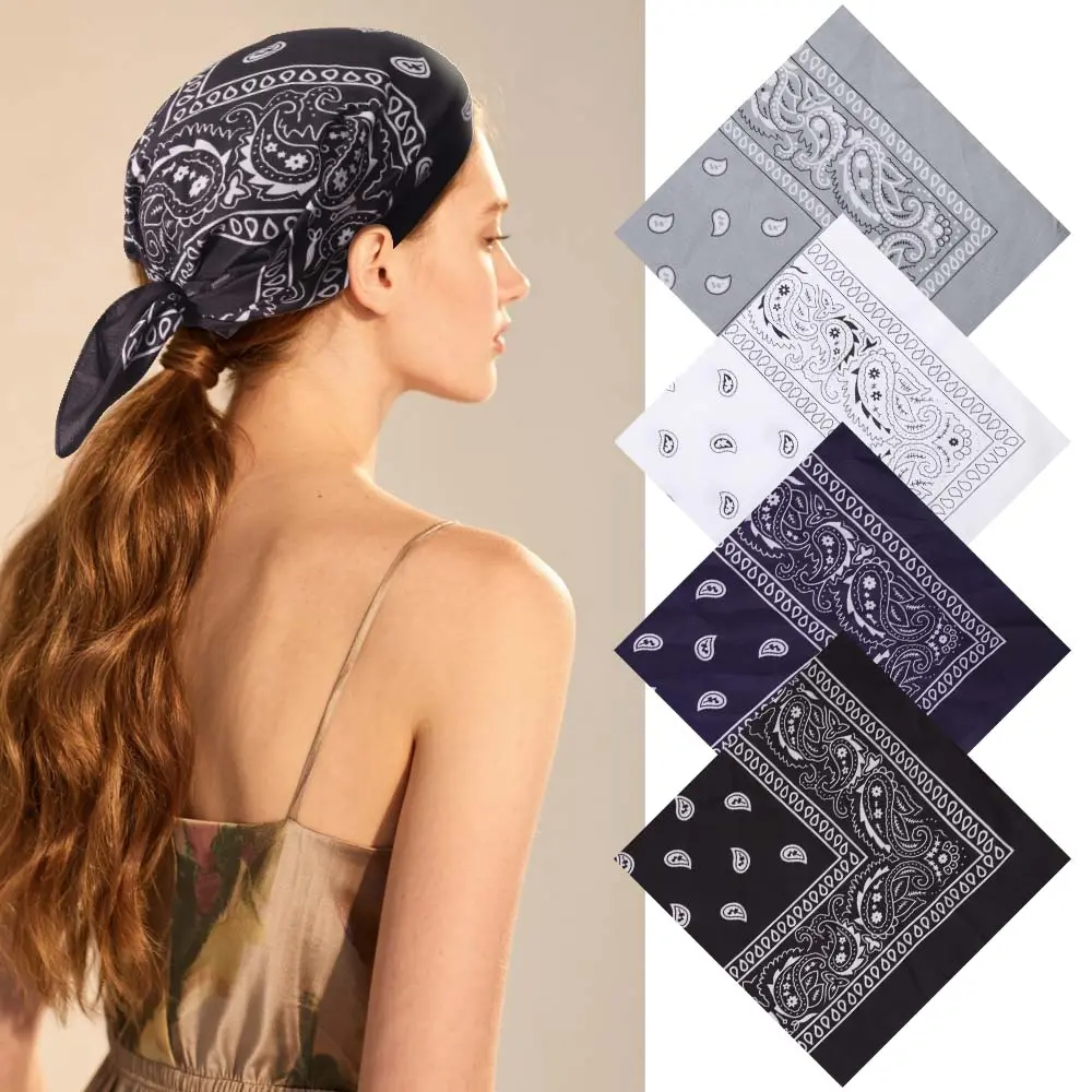 Adults' 4-Pack Pure Cotton Paisley Kerchiefs - Eco-Friendly Dyes, Vintage Print, Large Square Cowboy Western Hair Scarves for Males, Multi-Use Head Wrap, Neck Scarf Bandana