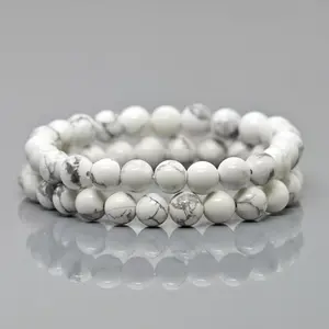 LOVSKAYA Non-Natural Howlite Crystal Beads Bracelet - Unisex Adult Jewelry, Complements Casual/Formal Clothing, Boosts Natural Beauty, Ideal for 2 Key Occasions